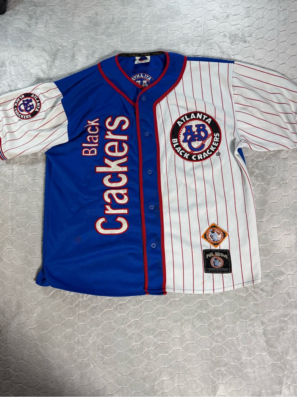Vintage Atlanta Black Crackers Negro League Baseball Jersey XL J-Head NLBM